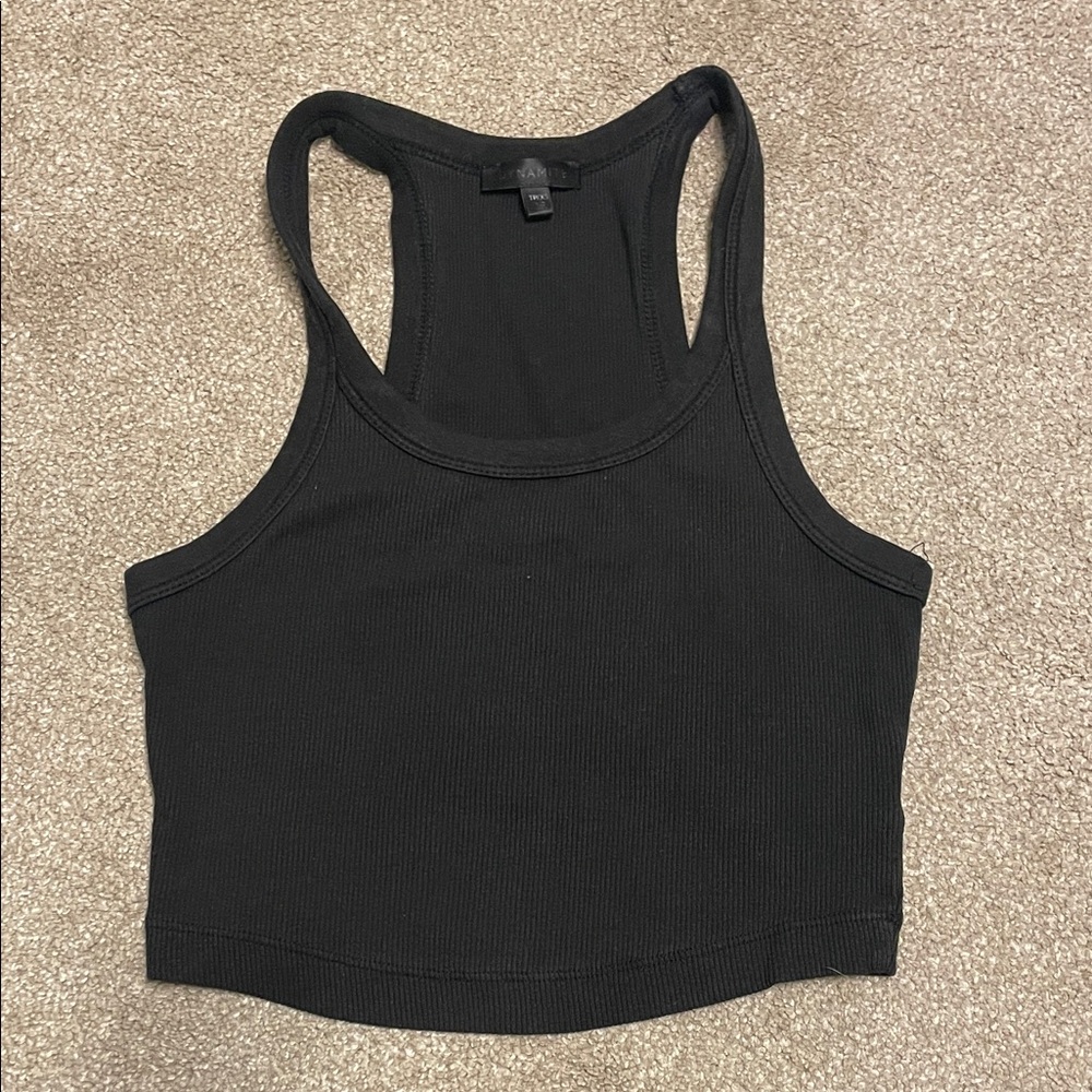 Dynamite Cropped Ribbed Racerback Tank Top